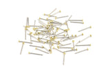 Earring Post Stud, 250 - 202L Stainless Steel Earring Posts With Raw Brass 2mm Flat Pad, Ear Studs ( BS 2228 )