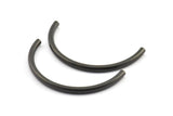 Black Noodle Tubes, 6 Oxidized Brass Black Semi Circle Curved Tube Beads (3.5x55mm) D0265 S153