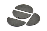 Hammered Half Moon, 2 Oxidized Brass Black Hammered Semi Circle Blanks with 2 Holes (30x15x1.2mm) N0340 S196