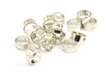 Silver Circle Charm, 12 Silver Tone Circle With 2 Holes (12x5x0.9mm) BS 2383