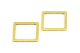 Brass Square Charm, 50 Raw Brass Square Connectors, Minimalist Necklace Findings (16x1.5x0.9mm) Y111
