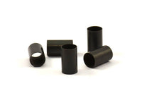 10mm Black Round Tubes, 25 Oxidized Brass Black Tubes (6x10mm) Bs 1531 S084