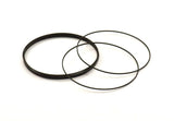 70mm Black Circles, 6 Oxidized Brass Black Circle Connectors (70mm) Bs 1113 S520