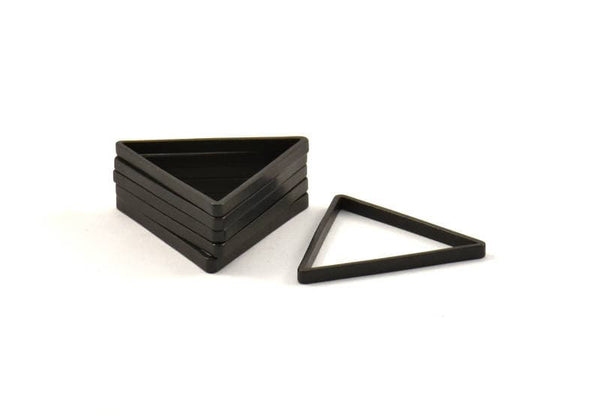Black Triangle Charm, 12 Oxidized Brass Black Triangle Charms (27x0.8x2mm) Bs 1196 S158