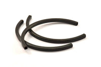 Black Curved Tubes, 5 Oxidized Brass Black Square Curved Tubes (5x5x105) Bs 1528 S115