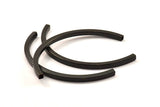 Black Curved Tubes, 5 Oxidized Brass Black Square Curved Tubes (5x5x105) Bs 1528 S115