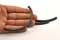 Black Curved Tubes, 5 Oxidized Brass Black Square Curved Tubes (5x5x105) Bs 1528 S115