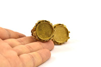 Lady Ring Settings - 1 Raw Brass Lady Ring Setting with Pad Size 18mm U050