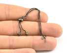 Copper Elevator Chain, 1 Micro Pave CZ Zirconia Rondelle Bead Elevator Bracelet Chain (105mm) X048