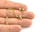 Copper Elevator Chain, 1 Micro Pave CZ Gold Tone Zirconia Rondelle Bead Elevator Bracelet Chain (110mm) X051