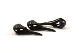 Black Bird Skull Charm, 2 Oxidized Brass Black Bird Skull Necklace Pendants (32x11x10mm) N0492 S423