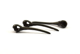 Black Bird Skull Charm, 1 Oxidized Brass Black Bird Skull Pendants (52x10mm) N0494 S621