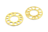 Moon Phases Pendant, 2 Raw Brass Circle Pendants, Earring Findings (33x1mm) U121