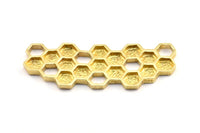 Brass Honeycomb Pendant, 1 Raw Brass Honeycomb Pendant, Charms, Findings (57x21x2.4mm) U108