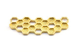 Brass Honeycomb Pendant, 1 Raw Brass Honeycomb Pendant, Charms, Findings (57x21x2.4mm) U108