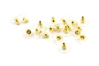 Gold Bead Caps, 50 Gold Tone Transparent Bead Caps (11x6.5mm) BS 2143