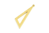 Açık Üçgen Charm, 1 Döngülü 12 Ham Pirinç Üçgen Charm (40x11x1mm) BS 2184