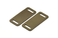 Gunmetal Bracelet Blank, 2 Gunmetal Plated Bracelet Blanks With 2 Holes (35x15x0.80mm) A0178