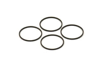 Black Circle Connectors - 25 Oxidized Brass Black Circle Connectors (20mm) Bs-1107 S174