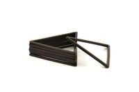 Black Triangle Charm - 12 Oxidized Brass Black Triangle Charms (29x1.2mm) D0112 S161