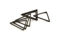 Black Triangle Charm - 12 Oxidized Brass Black Triangle Charms (29x1.2mm) D0112 S161