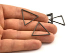 Black Triangle Charm - 12 Oxidized Brass Black Triangle Charms (29x1.2mm) D0112 S161
