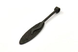 Black Oval Pendant, 1 Oxidized Brass Black Textured Pendants with Oval Blank and 1 Loop (52x8mm) N0406 S440