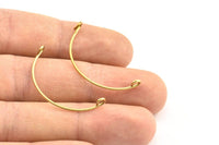 SemiCircle Wire Connector, 24 Raw Brass SemiCircle Wire Pendant With 2 Holes (35x1mm) BS 2141