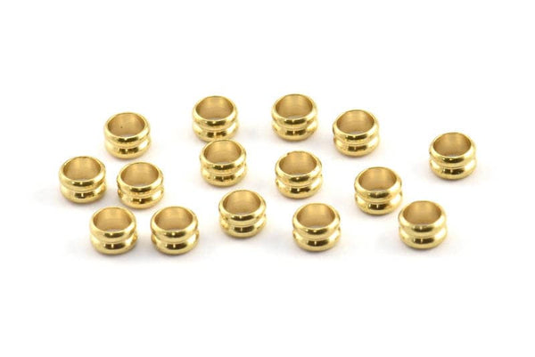 50 Raw Brass Spacer Rondelle Beads (4.4x2.6mm) BS 2196