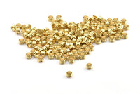 50 Raw Brass Spacer Rondelle Beads (4.4x2.6mm) BS 2196
