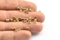 50 Raw Brass Spacer Rondelle Beads (4.4x2.6mm) BS 2196