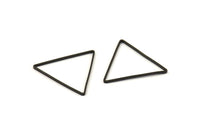 Black Triangle Charm - 25 Oxidized Brass Black Triangle Charms (24x24x24mm) Bs-1125 S163