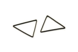 Black Triangle Charm - 25 Oxidized Brass Black Triangle Charms (24x24x24mm) Bs-1125 S163