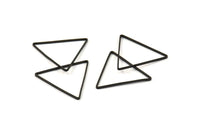 Black Triangle Charm - 25 Oxidized Brass Black Triangle Charms (24x24x24mm) Bs-1125 S163
