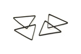 Black Triangle Charm - 25 Oxidized Brass Black Triangle Charms (24x24x24mm) Bs-1125 S163