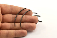 Square Noodle Tubes, 20 Oxidized Brass Black Square Curved Tubes (50x2x2mm) Brc273 S133