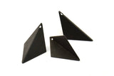 Black Kite Charm, 3 Oxidized Brass Black Geometric Triangle Charms (28mm) U007 S134