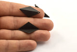 Black Kite Charm, 3 Oxidized Brass Black Geometric Triangle Charms (28mm) U007 S134
