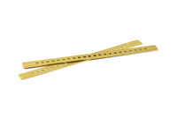 Brass Bracelet Blank - 2 Raw Brass Square Bracelet Flat Blanks Without Holes (10x152x1mm) V021