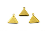 10mm Triangle Setting, 50 Raw Brass Triangle  with 1 Loop, Prong Settings (10x10mm) S537