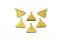 10mm Triangle Setting, 50 Raw Brass Triangle  with 1 Loop, Prong Settings (10x10mm) S537