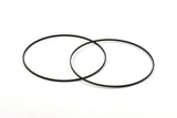 Black Circle Connectors, 4 Oxidized Brass Black Circle Connectors (80x0.75x1.8mm) Bs 1076 S186