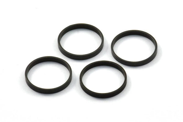 Black Circle Connectors, 50 Oxidized Brass Black Circle Connectors (17x0.8x2mm) D0309 S237
