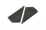 38mm Black Triangle, 4 Oxidized Brass Black Triangle Charms with 4 holes (38x20x0.60mm) U039 S224