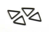 Black Triangle Charm, 25 Oxidized Brass Black Open Triangle Ring Charms (17x1.2mm) D0108 S123