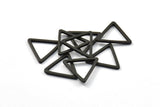 Black Triangle Charm, 25 Oxidized Brass Black Open Triangle Ring Charms (17x1.2mm) D0108 S123