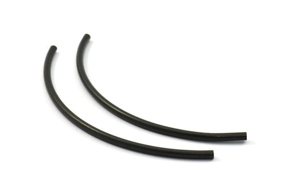 Black Choker Finding, 4 Oxidized Brass Black Curved Tubes (4x130mm) Bs 1425 S132