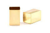 Gold Tube Beads, 2 Gold Plated Huge Brass Square Tubes (16x25mm) Bs 1525 Q0325