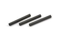 Black Tube Beads, 25 Oxidized Brass Black Tube Beads (3x25mm) Bs 1441 S265
