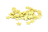 Brass Star Charm, 100 Raw Brass Star Charm With 2 Holes (12x0.5mm) A0564